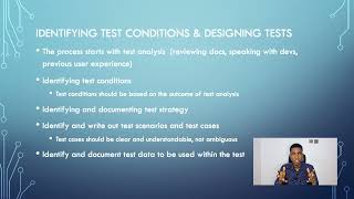 identifying test conditions and designing test cases