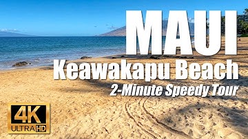 Quick tour using hyper lapse of middle entrance to Keawakapu Beach in Kihei, Maui, Hawaii 4K