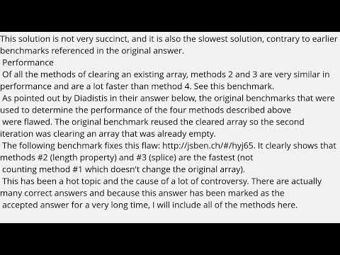 How do I empty an array in JavaScript?