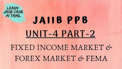 JAIIB PPB Unit-4 Part 2 Fixed income market & Forex market Fema Explanation in Tamil