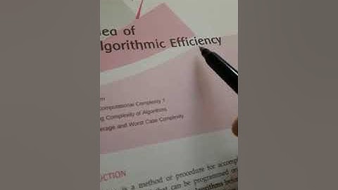Idea of algorithmic efficiency chap 7 class 12
