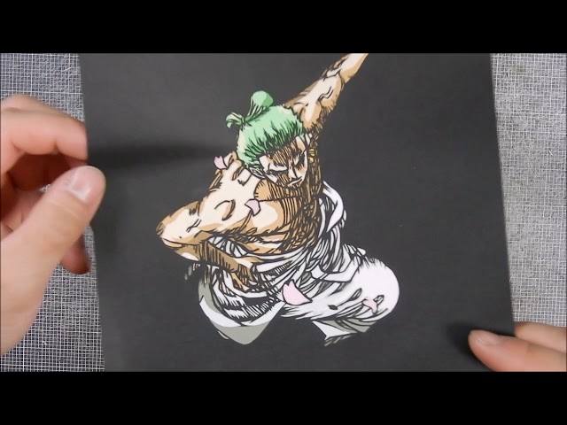 フルカラー切り絵】ワンピース ワノ国編 ゾロ - YouTube