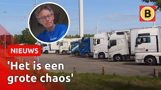 Vrachtwagens op de VLUCHTSTROOK door TEKORT aan parkeerplaatsen | Omroep Brabant