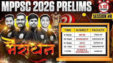 MPPSC Pre 2026 GS Marathon🔥| Complete MPGK, Polity, ICT, Geography, Science & Tech for MPPSC Prelims