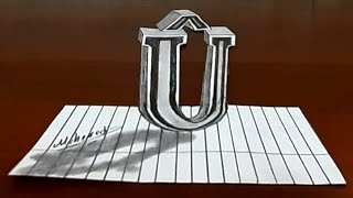 كيفية رسم حرف Û ثلاثي الأبعاد Wêneya tîpa Û 3D