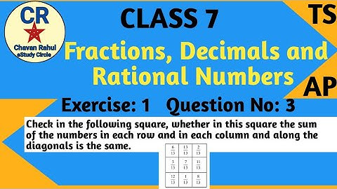 Q : 3 Ex : 2.1 Chapter- 2 Maths [Fractions, Decimals and Rational Numbers] ||Class 7|| TS & AP Sylla