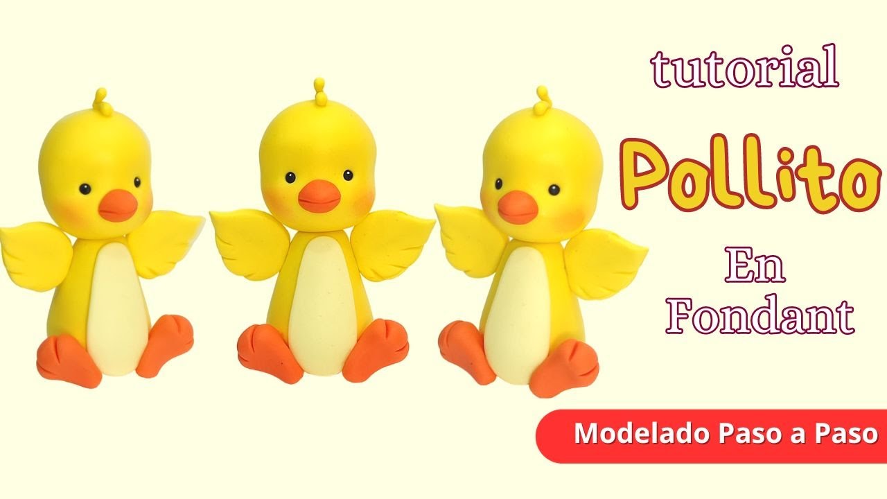 Cómo Hacer un Pollito en Fondant// Chick Fondant Cake Topper // Farm Animals