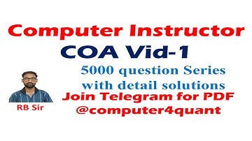 Computer Instructor | COA Vid 1 | 5000 Questions | Rajasthan computer teacher