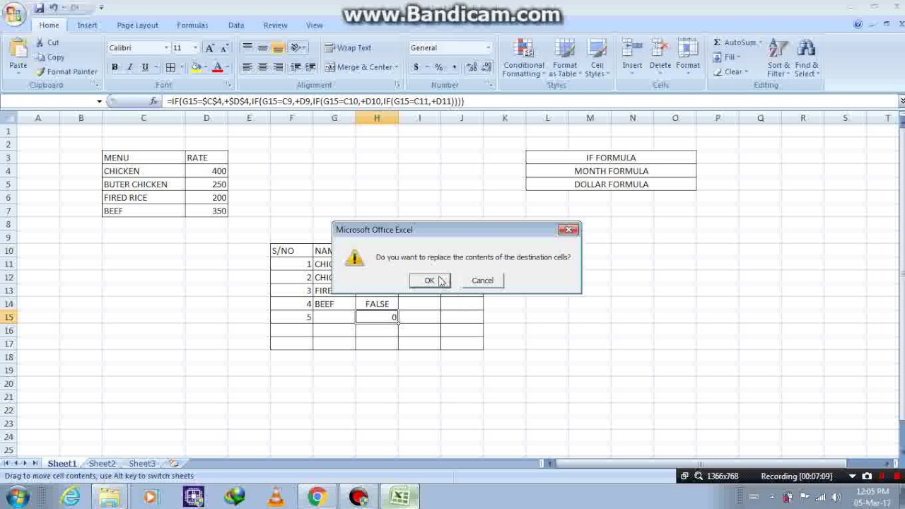 CHAPTER 11- 3 New formulasIF, MONTH AND DOLLAR IN EXCEL - YouTube