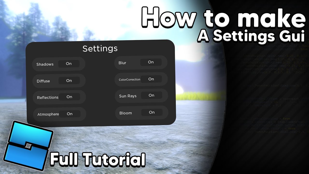 How To Make A SETTINGS MENU In ROBLOX STUDIO! (2022) 