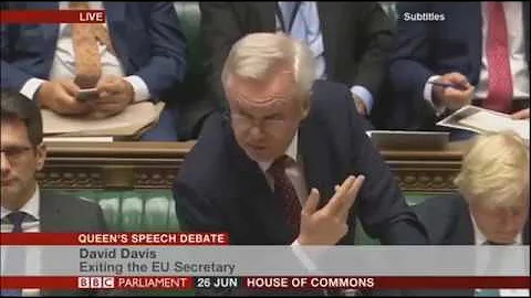 Brexit Secretary David Davis Statement in Parliament