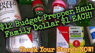 $12 for 12 Preps Family Dollar Only $1 STILL/Get Them NOW!#prepperpantry#foodsecurity #prepping