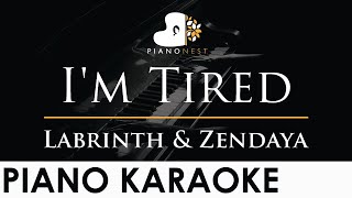 Video thumbnail of "Labrinth & Zendaya - I'm Tired - Piano Karaoke Instrumental Cover with Lyrics"