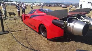 An insane piece of machinery was on display at abbotsford
international air show. this twin jet supercar can reach speeds over
643 km/h and travel from e...