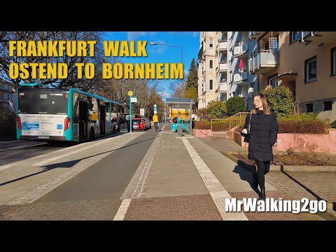 Walking in Frankfurt Ostend towards Günthersburgpark Bornheim, Germany [4K60]