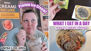 WHAT I EAT FOR WEIGHT LOSS! Tracking CALORIES and PROTEIN! First Try Protein Ice Cream Ninja Creami!