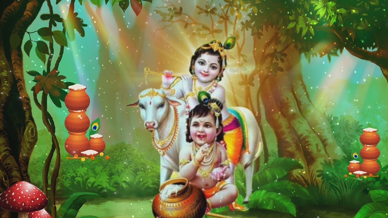 little krishna background video || shri krishna background || janmashtami  status - YouTube