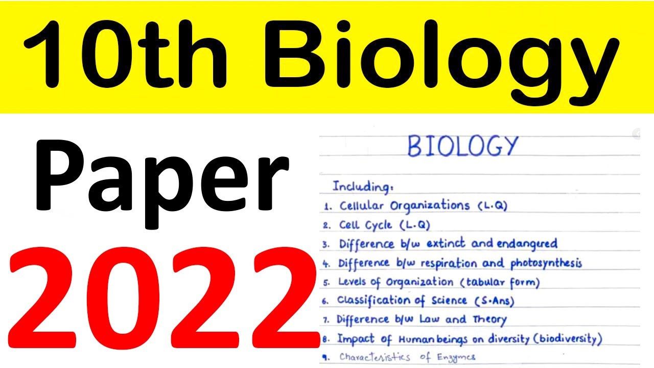 mini assignment 10th class 2022 biology