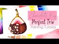 Chocolate Covered Fig // Beginner Watercolor Painting Tutorial // Limited Color Palette Trio