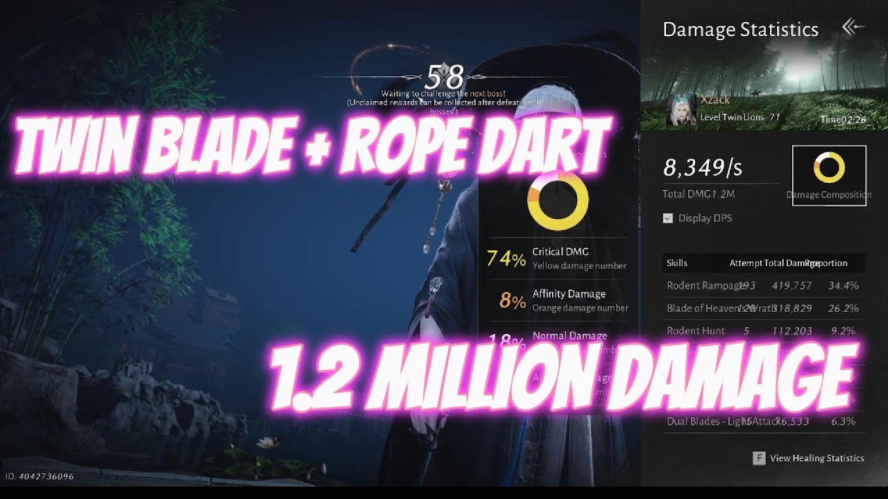 Twin blade + Rope Dart 1.2 mill damage (Where Winds Meet)