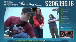 Rooster Teeth's Extra Life Stream 2015 Hour 10- Burning Shoes and Barf Beans