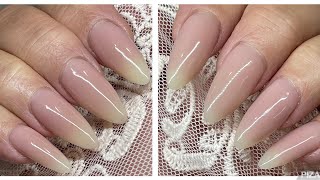 Baby Boomer Fade Nails  W/ Natural Nail Color  &amp; Nude Builder Gel