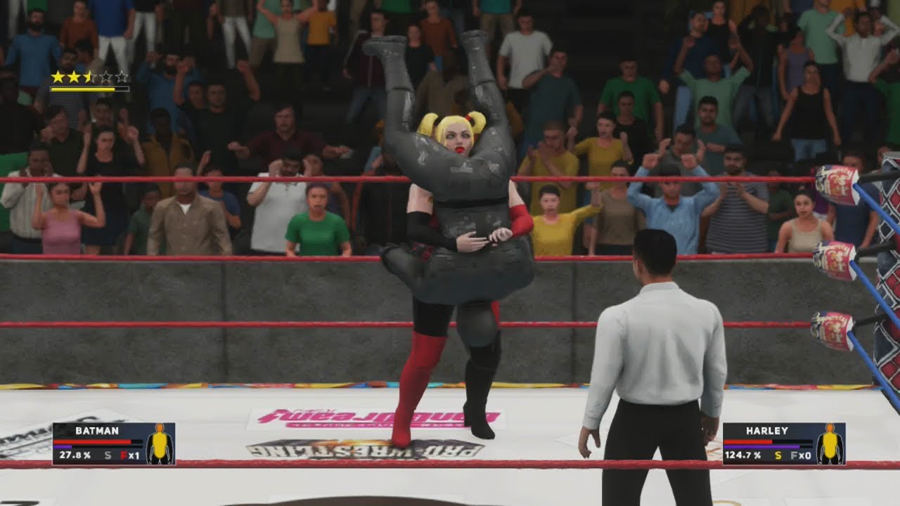 WIWA Wrestling Match #297: Batman vs Harley Quinn WIWA IC championship match