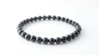 一点もの】ブラックマトリックスオパール6mm シンプルブレスレット