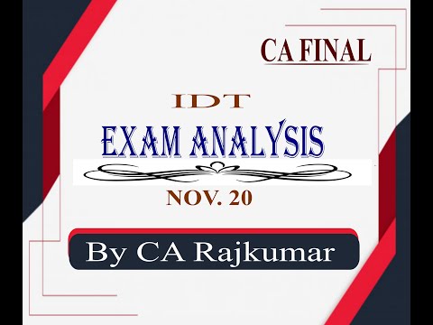 CA/CMA/CS FINAL IDT EXAM ANALYSIS NOV 20