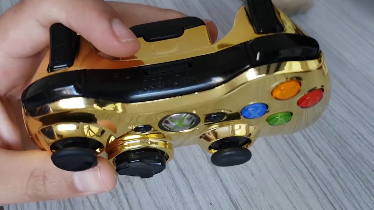 Controle original Xbox 360 dourado Microsoft. - Escorrega o Preço