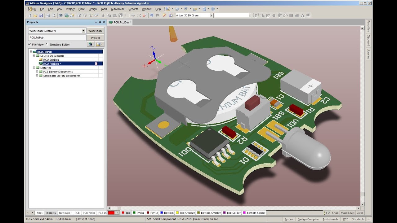 Altium Designer. Как изменить цвет основы печатной платы.