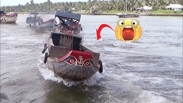 Sà lan chở cát quá tải 4 lần vượt cống kịch tính vô cùng