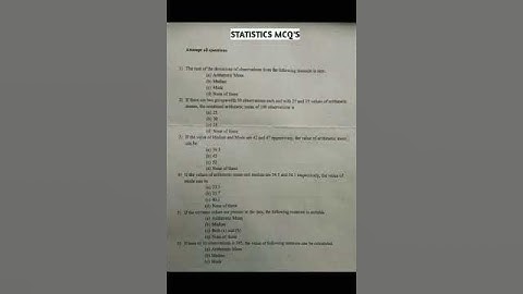 FYBCOM SEM I STATISTICS MCQ