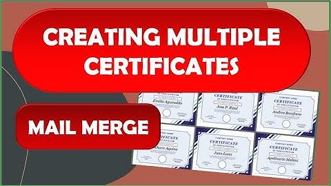 How to create Multiple Certificates in just a minute? | Mail Merge | Maam CJ