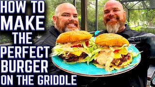 HOW TO MAKE THE PERFECT BURGER ON THE GRIDDLE! SHAKE SHACK DOUBLE CHEESEBURGER (SMASHBURGER STYLE)