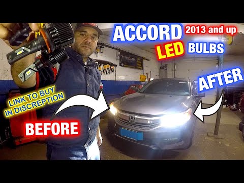 Honda Accord 2013 to 2017  and up LED BULBS high and low Beam 6000K lumens, $40 set on amazon DIY