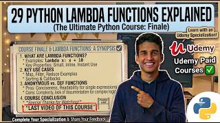 29 Python Lambda Function Explained | Anonymous Functions in Python | Udemy Paid Courses ✅