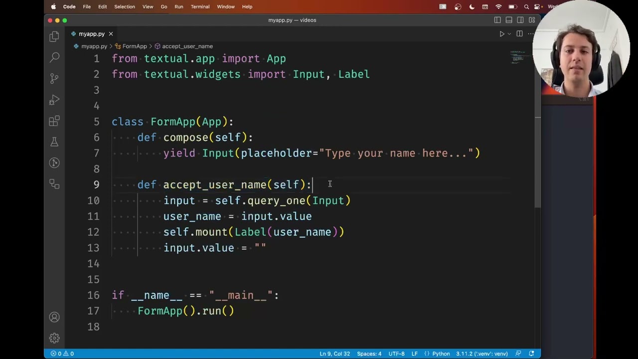 How to submit and handle input in a Textual app