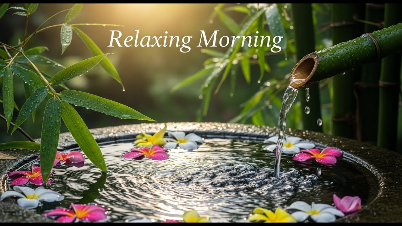 Zen Serenity Flow Bamboo Fountain and Candle Glow for Healing Meditation Sleep Calm Tranquility