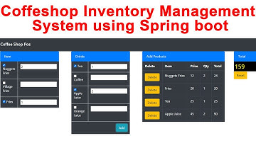 Coffeshop Inventory Management System using Spring boot
