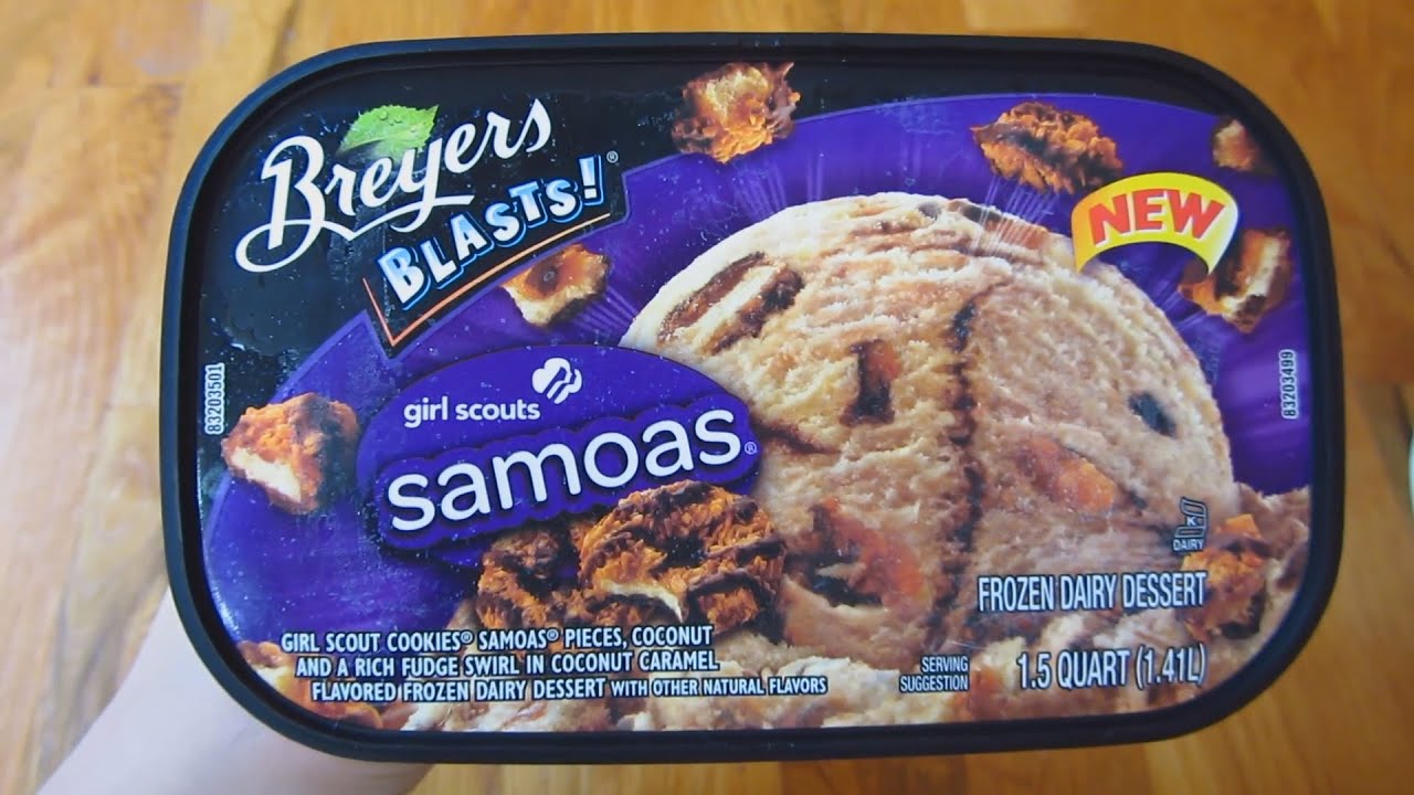breyers ice cream girl scouts samoas cookie youtube