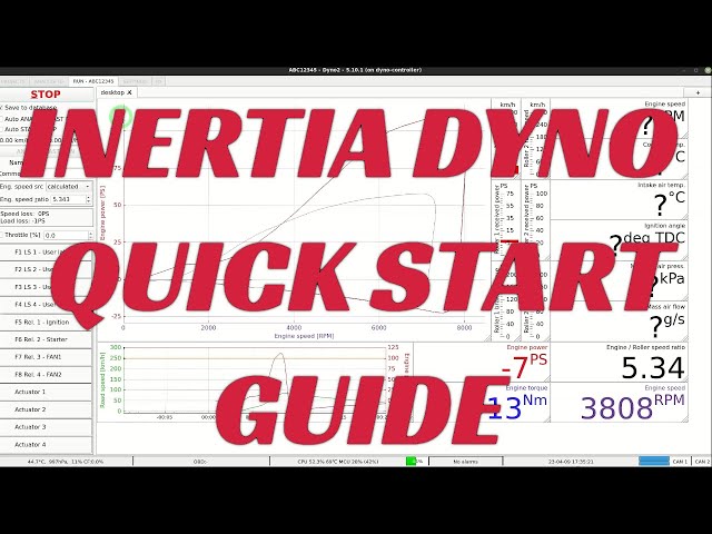 Inertia dyno quick start guide with PEREK Dyno2 software class=