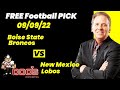 Free Football Pick Boise State Broncos vs New Mexico Lobos Prediction, 9/9/2022 College Football