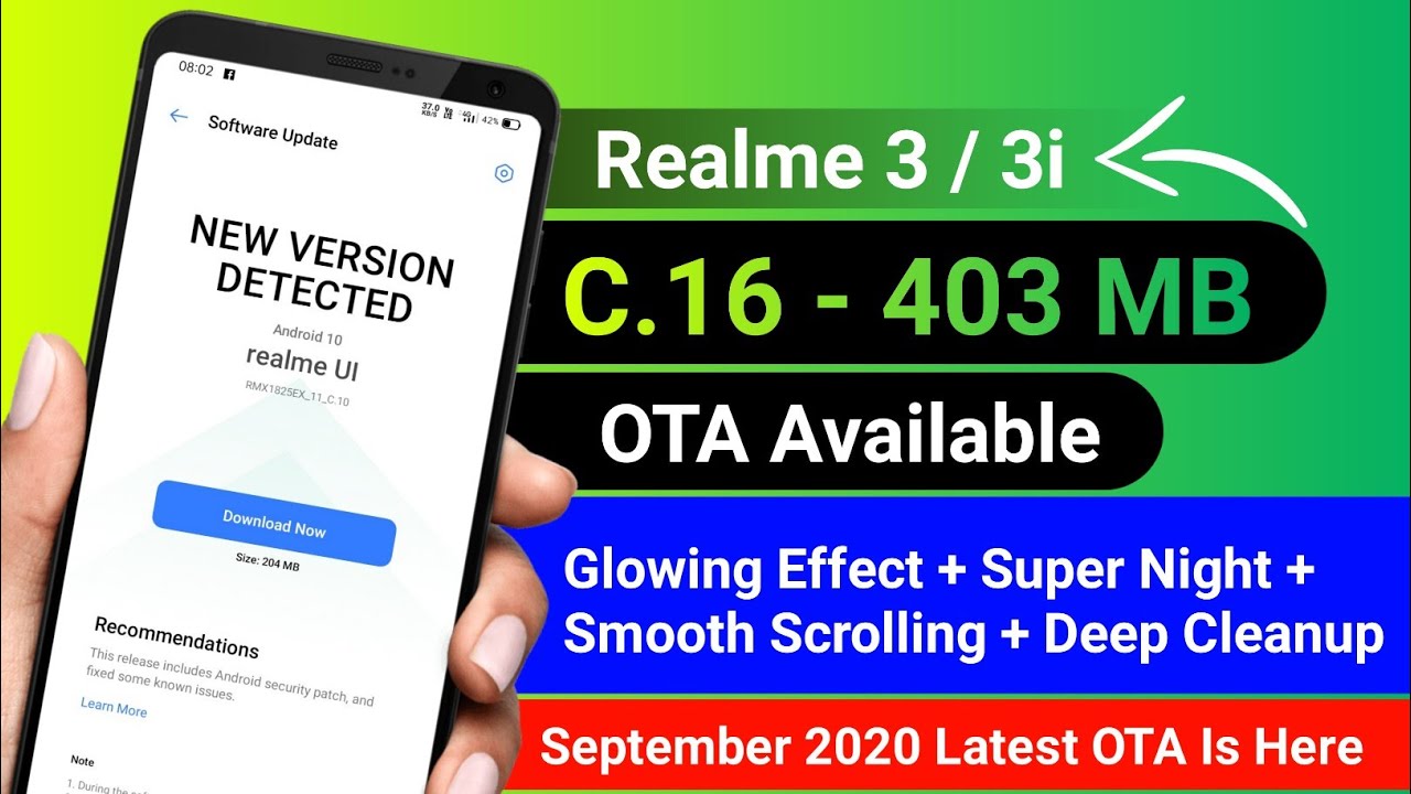 Realme 3 / 3i New C.16 Update Received September 2020 Latest New OTA Released - Super Night StandBy