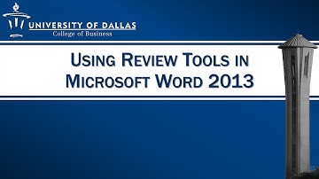 Using Review Tools in Microsoft Word 2013