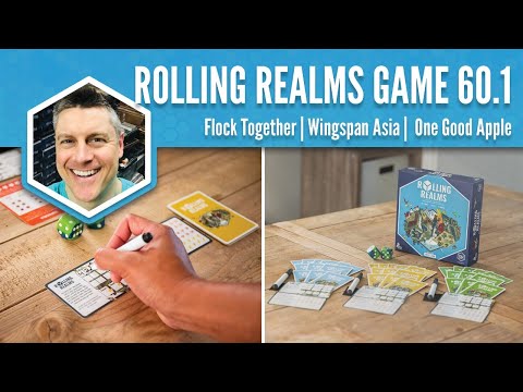 Видео: Flock Together, Wingspan: Asia, and One Good Apple (Rolling Realms Game 60 Round 1)