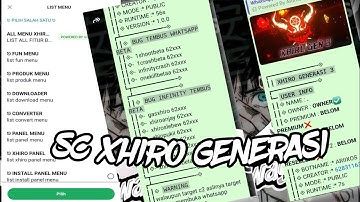 SC BOT NEW XHIRO GEN 3 NO ENC || TEMBUS ALL WA BETA/IPHONE || BUG GACOR🔥|| MENU FULL FITUR 666++