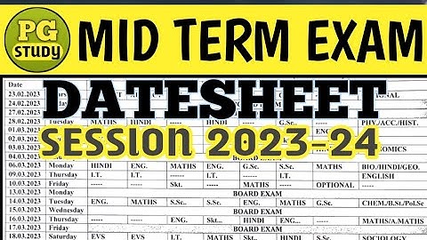 Mid term exam Datesheet for all classes | Session 2023-24 | DOE delhi.