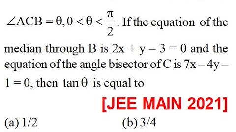 Let ABC be a triangle with A(–3, 1) and \[\angle ACB = \theta ,0  \theta  \frac{\pi }{2}\]. If T