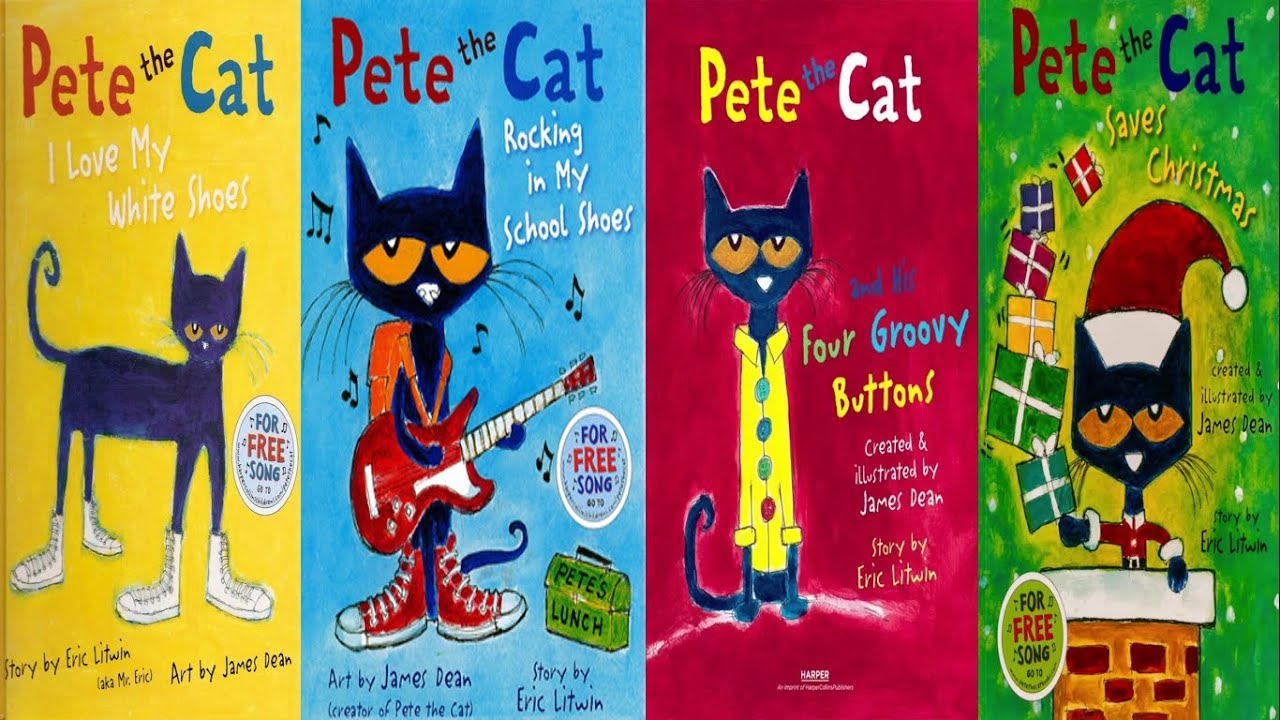 英語絵本『Pete the Cat and His Four Groovy Buttons』CD試聴 - YouTube